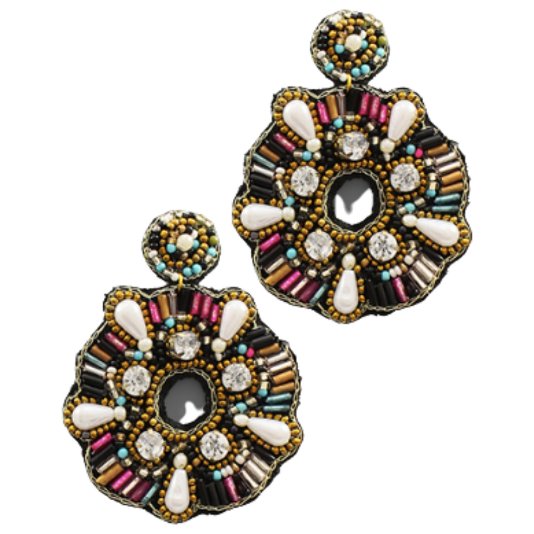 Back In Time Seed Bead Earrings| Multi