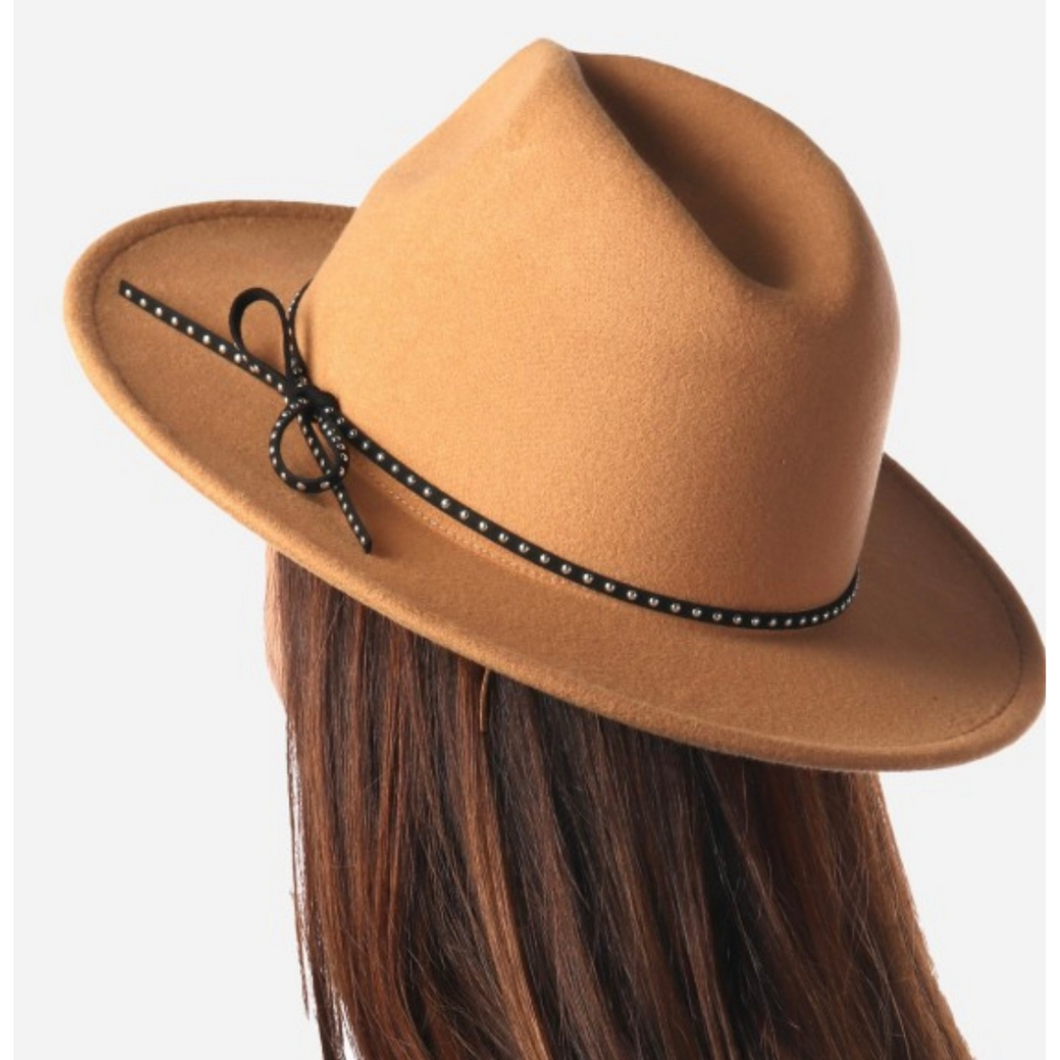 Studded Band Wide Brim Hat