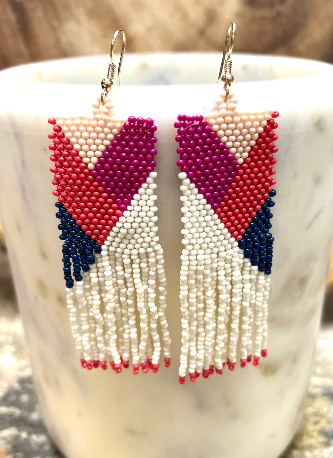 My Tribe Abstract Seed Bead Earrings