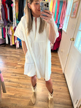 Load image into Gallery viewer, Pinch Me White Cotton Babydoll Dress
