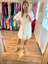 Load image into Gallery viewer, Pinch Me White Cotton Babydoll Dress
