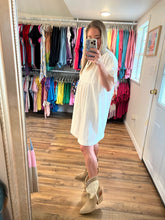 Load image into Gallery viewer, Pinch Me White Cotton Babydoll Dress
