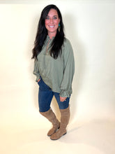 Load image into Gallery viewer, Claudia Tie Front Peasant Blouse
