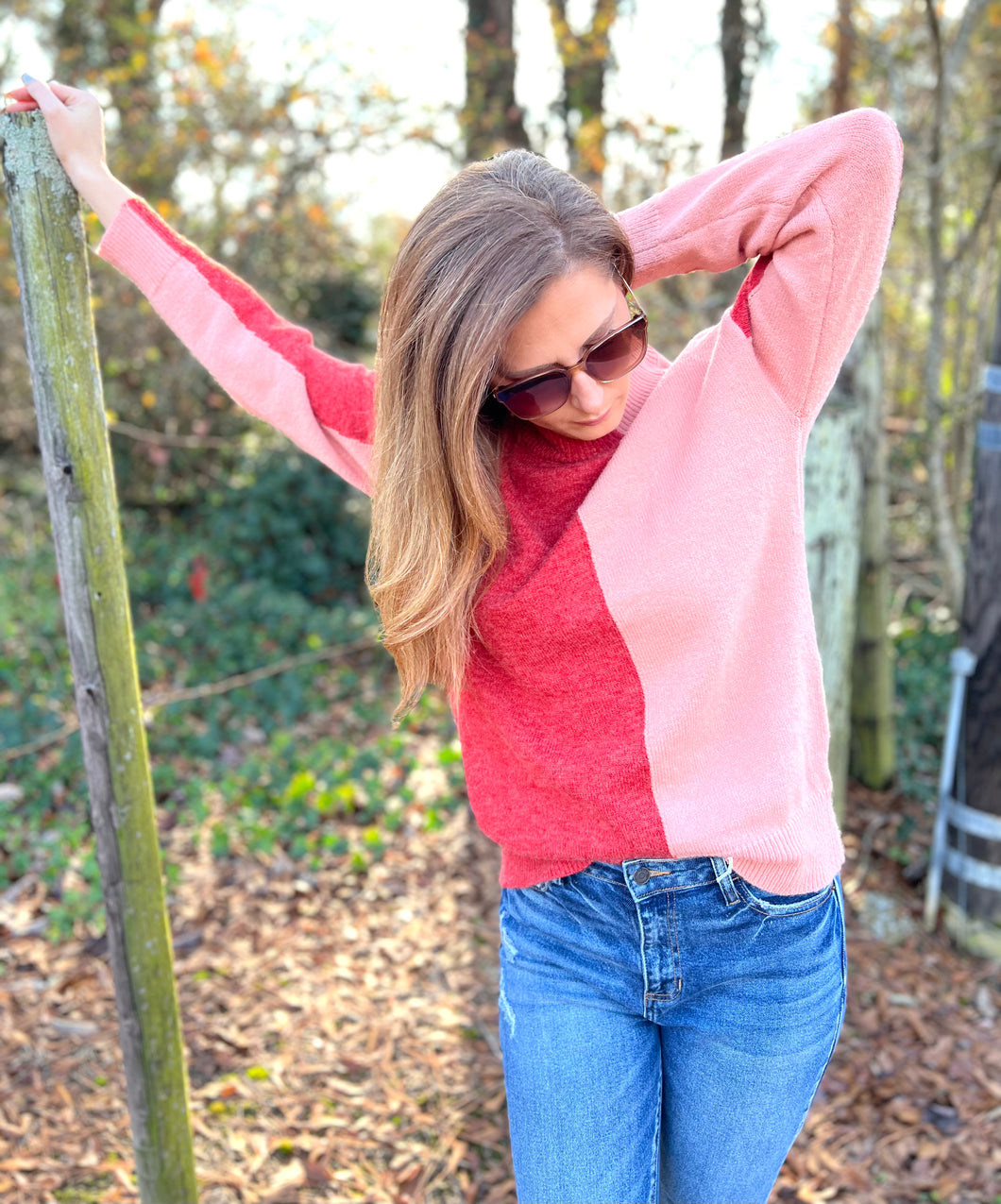 She's The One Color Block Sweater